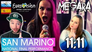 San Marino's 🇸🇲 Eurovision 2024 Finalist! | Megara - 11:11 | Canadian Couples REACTION | #sanmarino