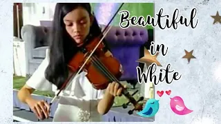 BEAUTIFUL IN WHITE violin cover (short clip of my performance in my cousin's wedding)