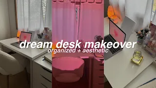 aesthetic dream desk makeover! shopping, organization, building furniture💻💓