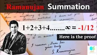 Ramanujan Summation |  1+2+3+4...........∞ = -1/12  | with proof