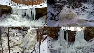 Waterfalls of the Cuyahoga Valley National Park in Winter