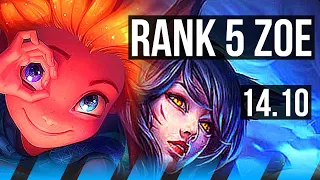 ZOE vs AHRI (MID) | Rank 5 Zoe, 3300+ games, 16/2/7, Legendary | KR Challenger | 14.10