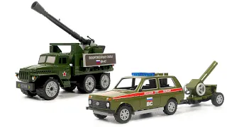 Gorod masterov 7268 Niva with gun & 7187 Ural Gun Truck | Military Lego Speed Build Review