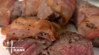 How to make steak wrapped in bacon in an air fryer