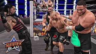 WWE 2K17 SummerSlam 2017 - Brock Lesnar vs Roman Reigns vs Strowman vs Samoa Joe Fatal 4 Way Match!