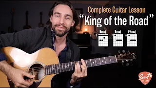 "King of the Road" Guitar Lesson - Roger Miller - Easy 3 Chord Song!