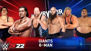 All Giants 6-Man Elimination Match | Championship Match - WWE 2K22 PS5 [4K]