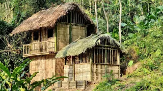 Complete Bamboo House, Make Kitchen House 2022 | bushcraft shelter & survival