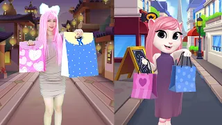 Imitate Angela Traveling Sweet City - My Talking Angela 2 Real Life Part 39