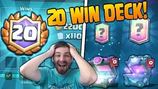 PERFECT 20 WINS DECK & 20 WIN GAMEPLAY!! | Clash Royale | 2 FREE LEGENDARY CARDS FROM CHESTS