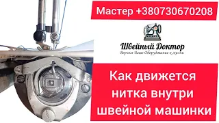 Как движется нитка внутри швейной машинки. Грайфер Шпулька Нитка  иголка и маленький нюанс работы :)