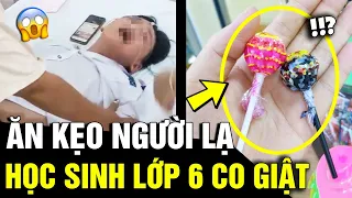 Ăn kẹo của người ĐÀN ÔNG LẠ tại cổng trường, 2 học sinh lớp 6 CO GIẬT nhập viện | Tin nhanh 3 Phút