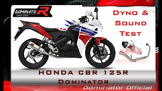 Honda CBR 125 R 💥 Dyno Test 🔥 Pure Sound 🔊 Stock vs. Dominator 🎧HQ Sound 🇵🇱⚡Exhaust Compilations