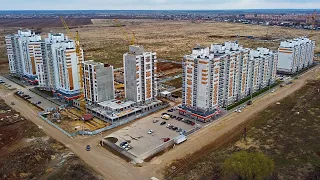 Строительство ЖК «Ясная Поляна» в посёлке Медведево | Май 2021 г. | Республика Марий Эл