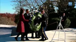 Clintons, Obamas Honor John F. Kennedy In Wreath Laying Ceremony