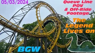 Loch Ness Monster 2024 at Busch Gardens Williamsburg: Queue Line POV & Off-Ride Footage