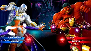 Black Panther & Morrigan vs Red Hulk & Iron Man (Hardest AI) - Marvel vs Capcom infinite gameplay pc