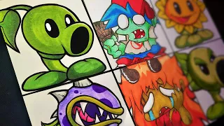 Drawing PLANT VS. RAPPERS | Friday Night Funkin' Mods (FNF MOD)