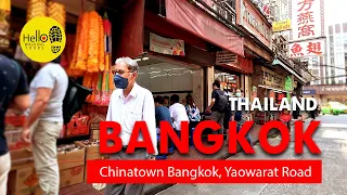 Walking Tours , chinatown in bangkok,  Yaowarat road, Thailand, March 2024