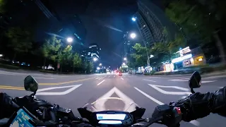 Riding Motorcycle Night in Seoul | DUCATI Monster796 | GoPro Max