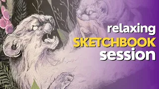 Relaxing Sketchbook Drawing Session // gouache & ink weasels