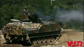 A South Korean K263A1 SAM in action, a 20mm M163 Vulcan on a Korean infantry fighting vehicle.WAR🪖