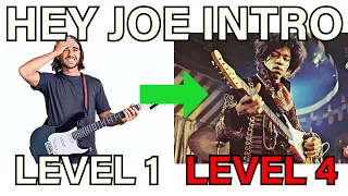 Learn the "Hey Joe" Intro by Jimi Hendrix in 4 Levels - With Guitar Tab - Easy to Hard