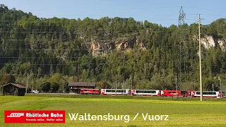 RhB-Bahnlinie Reichenau - Disentis - Station Waltensburg/Vuorz mit Glacier Express