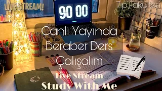 Study With Me 3 hours | Canlı Yayında 3 saat Beraber Çalışalım | 50 min Pomodoro