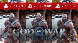 God of War Ragnarok Comparison - PS5 vs. PS4 Pro vs. PS4 / Resolution Mode vs. Performance Mode