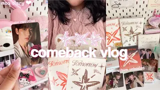 txt comeback vlog !! ♡ deja vu mv reaction, hunting for albums & lots of unboxings  .𖥔˚