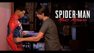 Spider Man Miles Morales Gets Caught By His Mom in Peter Advanced Suit Glitch Scenes