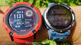 T-Rex 2 Ocean Blue vs. Instinct 2X Flame Red...