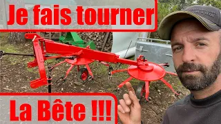 Faneuse LELY lotus 300 sur micro tracteur John Deere ! Elle est repartie pour un tour !!!