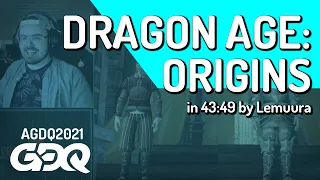 Dragon Age: Origins by Lemuura in 43:49 - Awesome Games Done Quick 2021 Online