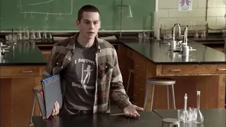 Teen Wolf 2x01 Stiles is in detention at school. Stiles argue with Mr. Harris about detention hours