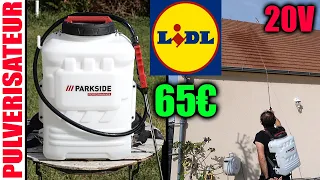 LIDL pulvérisateur PARKSIDE PERFORMANCE électrique de jardin 20V PRDSP 20-Li B2 6 BAR à dos