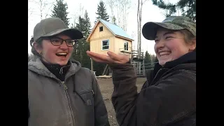 Girls Making Their Own Home Made Tiny-house