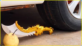 Experiment Car vs Amazing  Sword Fight | Crushing Crunchy & Soft Things by Car | Ex Show