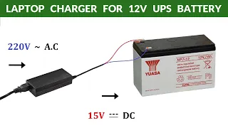 EXCELLENT RESULTS ! How to Charge 12V 7Ah UPS Battery ( Deep Discharged ) with Laptop Charger DIY