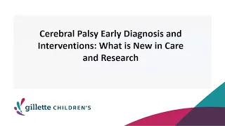 Early Diagnosis / Early Intervention in Cerebral Palsy: Angela Sinner, DO