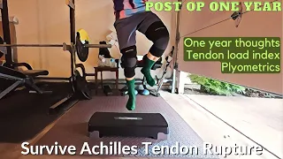 Survive Achilles Tendon Rupture | Post-op one year | Anniversary, tendon load, plyometrics | Ep.21