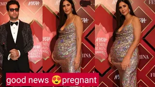 2months pregnant Katrina kaif showing her baby bump with husband Vicky kaushal at award function