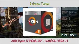 AMD Ryzen 5 2400G APU, iGPU Radeon Vega 11 Revisit, Tested in 8 Games