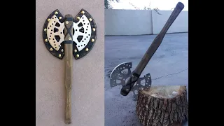 Making a double bladed axe from disc brake