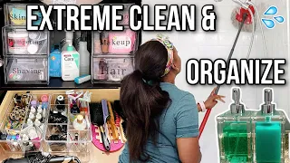 EXTREME BATHROOM DEEP CLEAN & ORGANIZE WITH ME | BATHROOM DECLUTTER | ULTIMATE CLEANING MOTIVATION