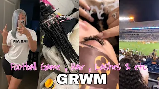 GRWM ! lashes, makeup, hair, football game & etc ( VERY HECTIC )
