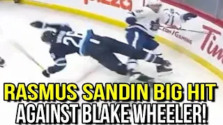 Rasmus Sandin Big Hit Against Blake Wheeler