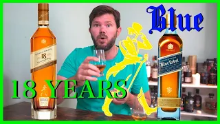 Johnnie Walker 18 Year Old VS Johnnie Walker Blue Label Blended Scotch Whisky Review Is Blue Better?