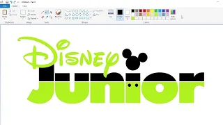 How to draw a yellow green Disney Junior logo using MS Paint | How to draw on your computer